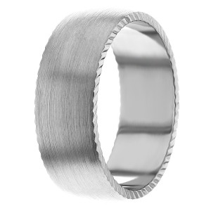 8mm Zig Zag Side Wedding Ring