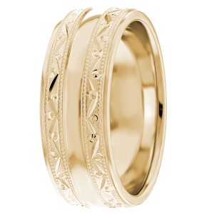 8mm Milgrain Wedding Ring