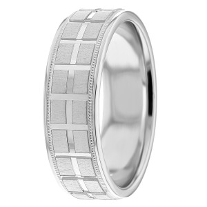 6mm Wide Milgrain Wedding Ring