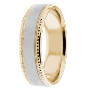 6mm Milgrain Wedding Bands