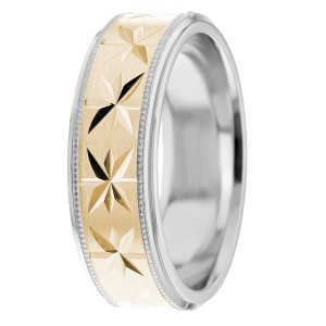 7mm Star Milgrain Wedding Ring