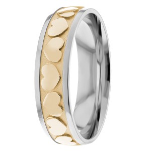 6mm Hearts Wedding Bands