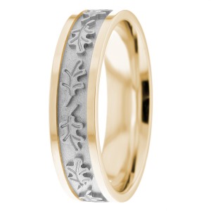 6mm Leafs Carved Wedding Ring