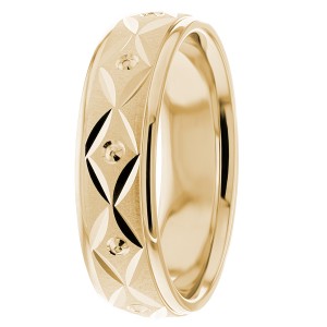 6mm X Pattern Wedding Ring