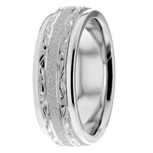 7mm Hand Engraved Wedding Ring