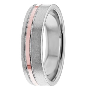 6mm Wide Off Center  Wedding Ring