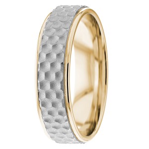 Honeycomb 6mm wide Wedding Ring