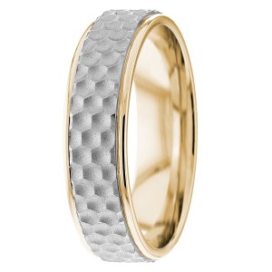 Honeycomb 6mm wide Wedding Ring