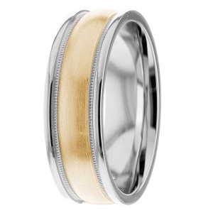 Milgrain 7mm wide Wedding Band