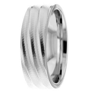 7mm wide Waves Wedding Bands