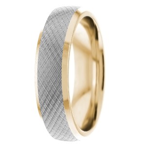 Textured Criss-Cross 6mm Wedding Ring