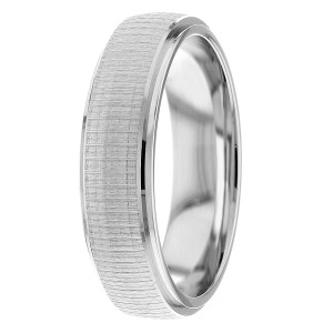 Low Dome Textured 6mm Wedding Ring