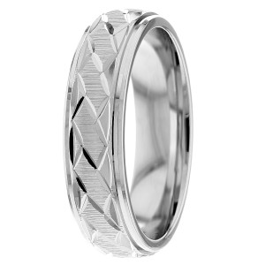 Fancy Carved 6mm wide Wedding Ring