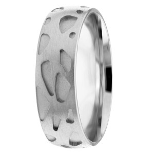 Modern Carved 7mm Wedding Ring