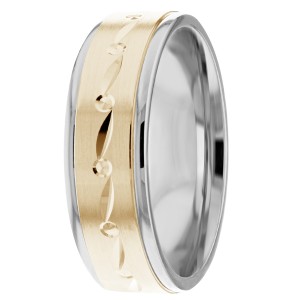 7mm wide Diamond Cut Wedding Ring