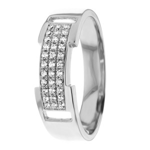 Diamond Wedding Ring 6.5mm Wide 0.33 Ctw.