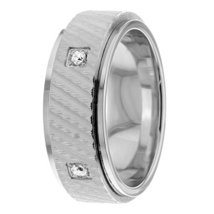 Diamond Wedding Ring 7mm Wide 0.10 Ctw.