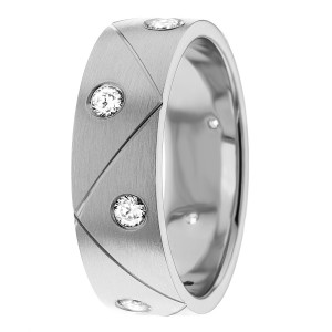 Diamond Wedding Ring 7mm Wide 0.24 Ctw.
