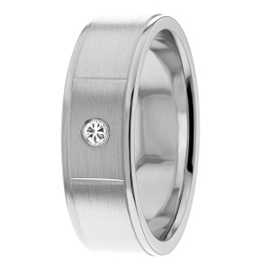 Diamond Wedding Ring 7mm Wide 0.05 Ctw.