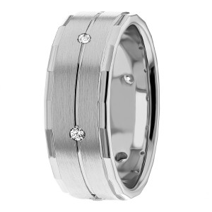 Diamond Wedding Ring 8mm Wide 0.12 Ctw.