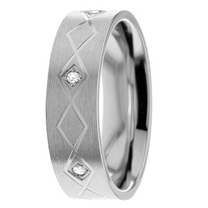 Diamond Wedding Ring 6mm Wide 0.18 Ctw.