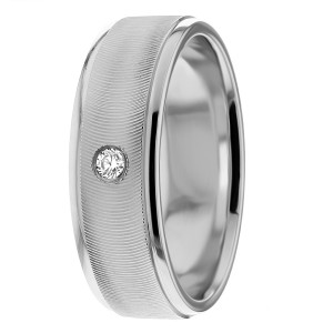 Diamond Wedding Ring 7mm Wide 0.05 Ctw.