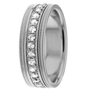 Diamond Wedding Ring 7mm Wide 1.05 Ctw.