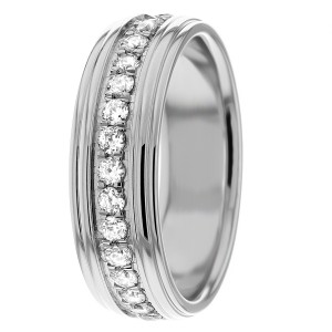 Diamond Wedding Ring 7mm Wide 1.05 Ctw.