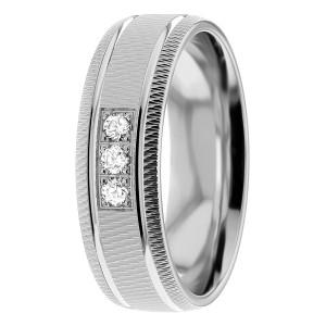 Diamond Wedding Ring 6mm Wide  0.18 Ctw.