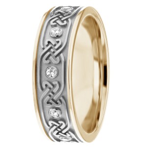 Celtic Knot Diamond Wedding Band 7mm 0.20 Ctw.