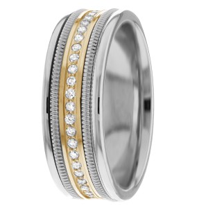 Milgrain Diamond Wedding Band 7mm 0.45 Ctw.