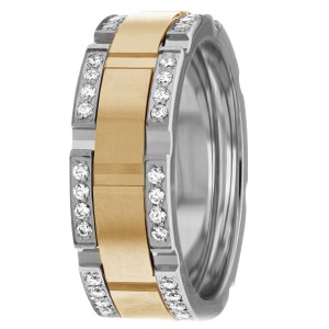 Handmade Diamond Wedding Band 8mm 0.64 Ctw.