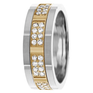 Handmade Diamond Wedding Band 8mm 0.96 Ctw.