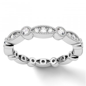 Diamond Round Cut Eternity Ring with Milgrain 0.50Ctw