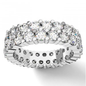 Diamond 2 Row Eternity Ring 3.65Ctw