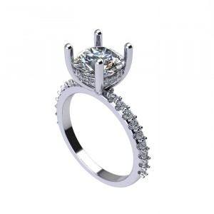 Round Cut Hidden Halo Engagement Ring 2.10Ctw