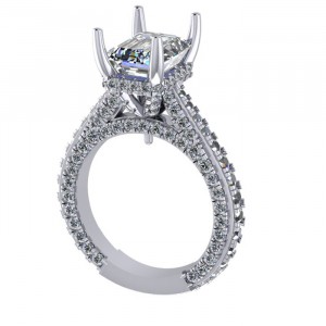 Hidden Halo Engagement Ring 3.60Ctw