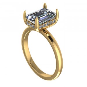 Radiant Hidden Halo Engagement Ring 4.30Ctw