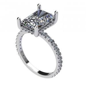 Radiant Hidden Halo Engagement Ring 5.45Ctw