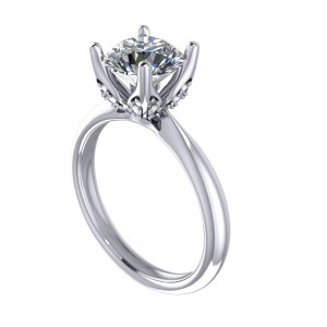 Round Hidden Halo Engagement Ring 1.35Ctw