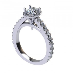 Oval Halo Cathedral Engagement Ring 1.60Ctw