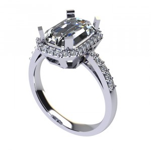 Emerald Halo Engagement Ring 4.35Ctw