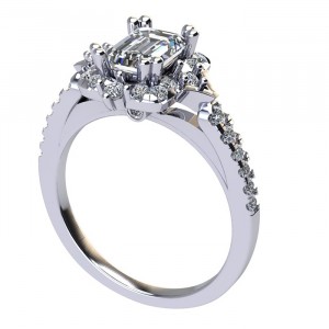 Emerald Halo Engagement Ring 1.40Ctw