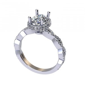 Oval Halo Engagement Ring 1.70Ctw