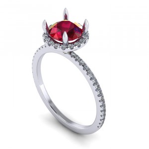 Earth Waverly Halo Round Cut Engagement Ring 1.90Ctw