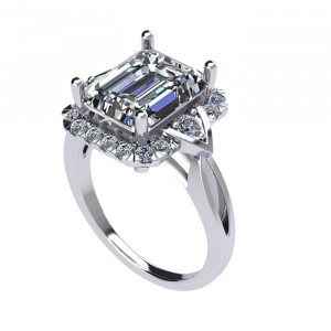 Big Emerald Halo Engagement Ring 5.70Ctw