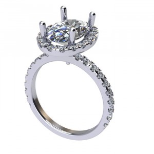 Oval Halo Engagement Ring 3.40Ctw