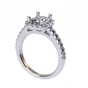 Emerald Halo Cathedral Engagement Ring 1.65Ctw