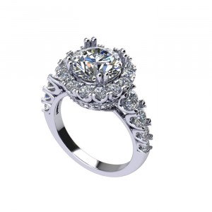 Halo Round Cut Engagement Ring 5.25Ctw