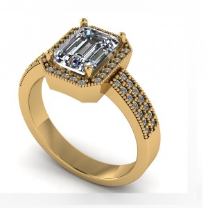 Emerald Halo Engagement Ring 1.95Ctw